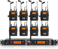 XTUGA RW2080 Wireless in Ear Monitor System 8 Bodypacks UHF IEM System, 2 * 40 Frequencies Mono Design Stage Monitors Earphone, 300Ft for Band, Studio or Musicians, 902-928mhz