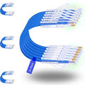 Rapink Patch Cables Cat6/ Cat6a 14ft (24 Pack) Slim, Cat6a Ethernet Patch Cable 10G Support, Snagless Cat 6 Patch Cable for Patch Panel to Switch, Flexiable Cat6 Ethernet Cable Blue