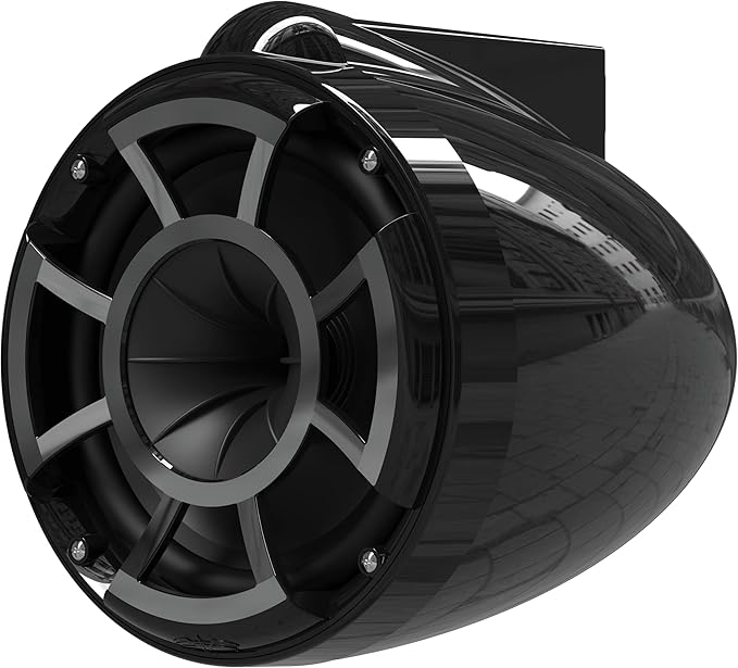 wet sounds Rev 8 Black V2 Revolution Series 8" Black Tower Speakers w/Swivel Clamp Mini