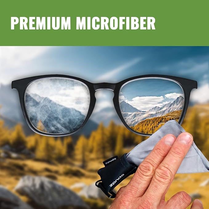 SPUDZ Classic Microfiber Lens Cleaner – Clip-On Pouch, Washable – for Binoculars, Scopes, Glasses, Screens | MAGA, 6 x 6 Inch (2-Pack)
