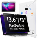 Privacy Screen for MacBook Air 13.6/13 Inch (2022-2025, M2, M3, M4) - A2681, A3113, A3240 MagicSuction™ Removable Anti Spy Black Protector, Glare Blue Light Filter for Mac Laptop Computer