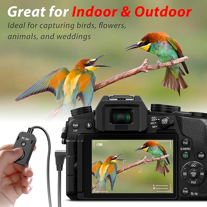 for Nikon Cable Release (MC-DC2) D750 D7200 Z6 Z7 Z7II Remote Camera Small Shutter Release Remote Control Wired Remote Photo Accessory D7500 D3300 D600 D90 D3200D7000 (RC301-DC2 NK 196.8in/5m)