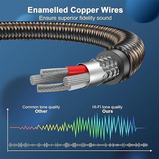 RCA Splitter Cable 1 Male to 2 Female Y Adapter with Copper Shell & 24K Gold-Plated Connector RCA Male to Dual RCA Female Extension Cord Black/1ft/0.3m