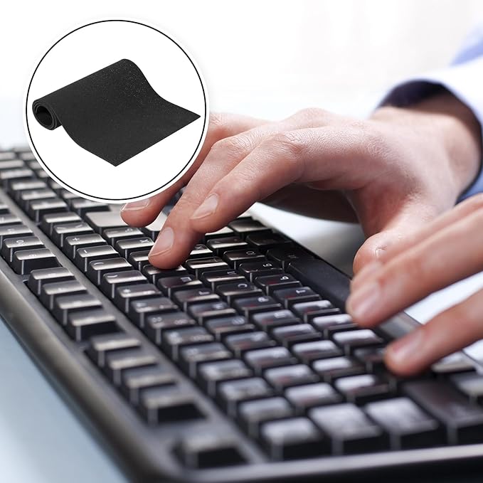 Keyboard Foam for Mechanical Keyboard, Sound Dampening Foam Free Cutting Key Board Mat Foams Black for Key Board Bottom Office Desk Home, 20 x 6 (2mm Thick)