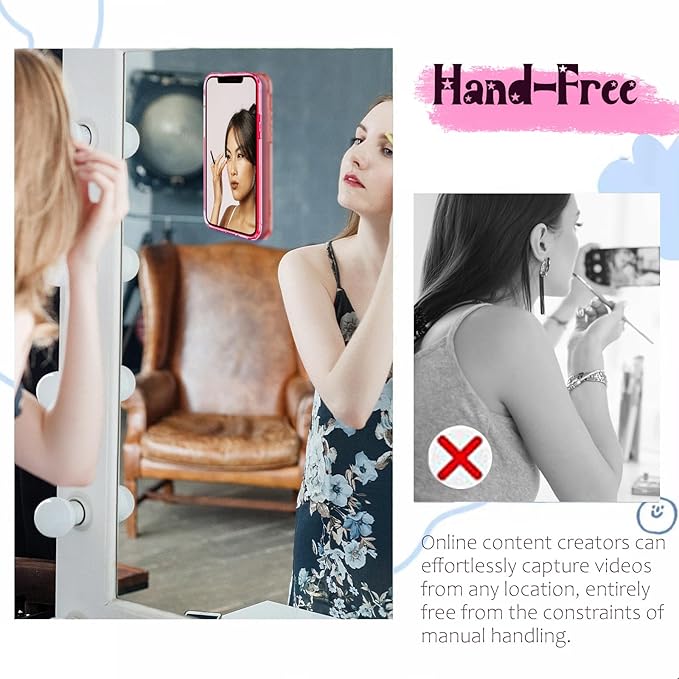Silicone Suction Phone Case Mount, Non Slip Sticky Phone Grip for Cellphone, Silicon Adhesive Suction Cup Phone Mount, Strong Grip Holder for Selfies and Videos (Lake Green)