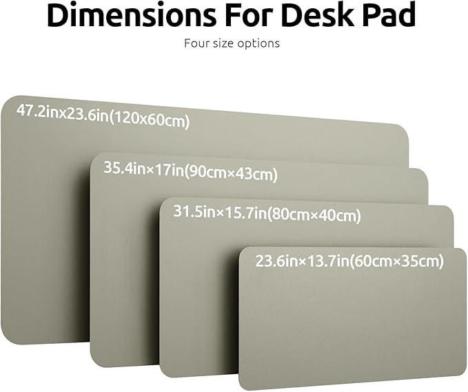 YSAGi Leather Desk Protector, Office Mat, Large Mouse Mat, Non-Slip PU Leather Blotter, Laptop Desk, Waterproof Writing Pad for Office and Home (Sage Green, 31.5" x 15.8")