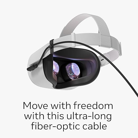 Meta Quest Link Cable - Virtual Reality Headset Cable for Quest - 16FT (5M) - PC VR