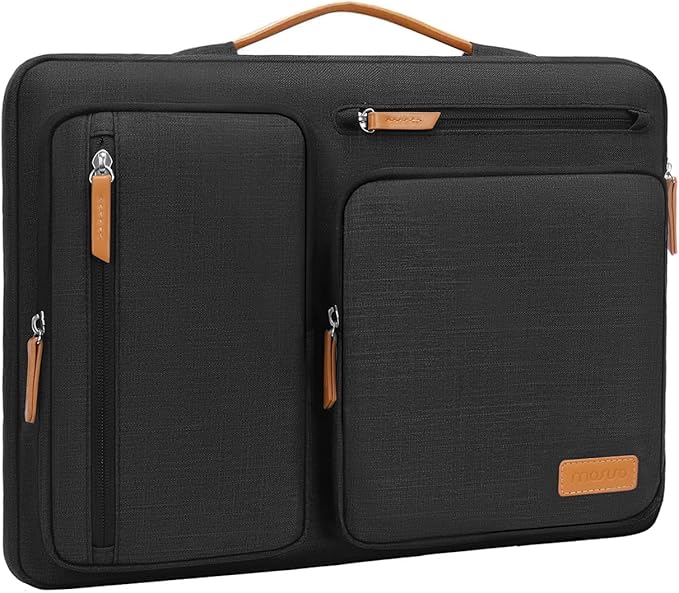 MOSISO 360 Protective Laptop Case 13 inch, 13 inch Laptop Sleeve Compatible with MacBook Air M4 M3 M2 M1 2025-2018/Pro M2 M1 2025-2016, Side Open Carrying Case with 4 Zipper Pockets&Handle, Black