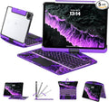 Transparent Case with Keyboard iPad Air (M3/M2,2025/2024) 11 Inch,Compatible 10.9" iPad Air 5th/4th & 11" iPad Pro 4/3/2/1,7-Color Backlit,Wireless Keyboard, 360°Rotating,with trackpad,Purple
