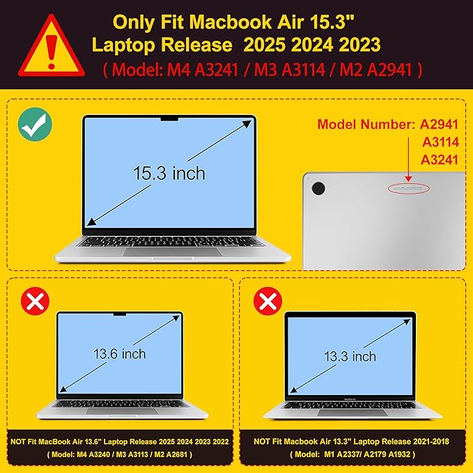 Mektron Compatible with M4 MacBook Air 15 inch Case 2025 A3241 2024 2023 M3 A3114 A2941 M2 Liquid Retina Display Touch ID, Plastic Hard Case & Keyboard Skin & Screen Protector - Hand-Painted Flowers