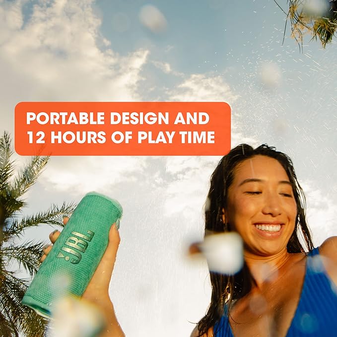 JBL Flip 6 - Portable Bluetooth Speaker, powerful sound and deep bass, IPX7 waterproof, 12 hours of playtime, JBL PartyBoost for multiple speaker pairing for home, outdoor and travel (Black)
