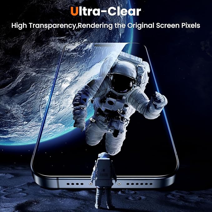 UniqueMe for iPhone 14 Plus/13 Pro Max Screen Protector - [Military Grade Shatterproof & 9H+ Hardness] Screen Protector 13 Pro Max Tempered Glass Full Coverage Protection, Easy Installation, 2 Packs