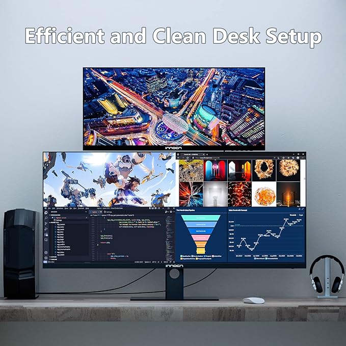 INNOCN 40C1R Ultrawide Monitor 40" WQHD 3440 x 1440p 144Hz FreeSync Premium HDR400 21:9 Computer Display 95% DCI-P3 500Nits IPS USB Type-C HDMI Tilt/Height Adjustable, Mountable