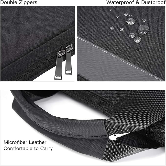 imComor 15.6 Inch Laptop Sleeve Bag, Men Women TSA Case for Macbook Pro 16 M4 M3 M2 M1, Lenovo Ideapad 15.6, HP Envy/Victus 15.6, Acer Aspire/Nitro 5 15.6, Dell 15, ASUS Chromebook 15 Case, Black