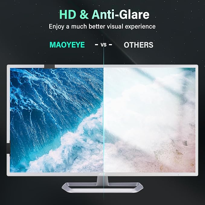 [2 Pack] Magnetic 24 Inch Computer Privacy Screen for 16:9 Aspect Ratio Widescreen Monitor, Hanging Eye Protection Anti Glare Blue Light Computer Monitor Privacy Filter, Removable 24 in Protector Film