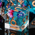 ARUOHHA DND Resin Dice Translucent Sharp Edged Dragons Dice Set, 7pcs Flower Leaf Polyhedral Dungeons D and D Dice RPG Role Playing Game D20 D12 D10 D8 D6 D4