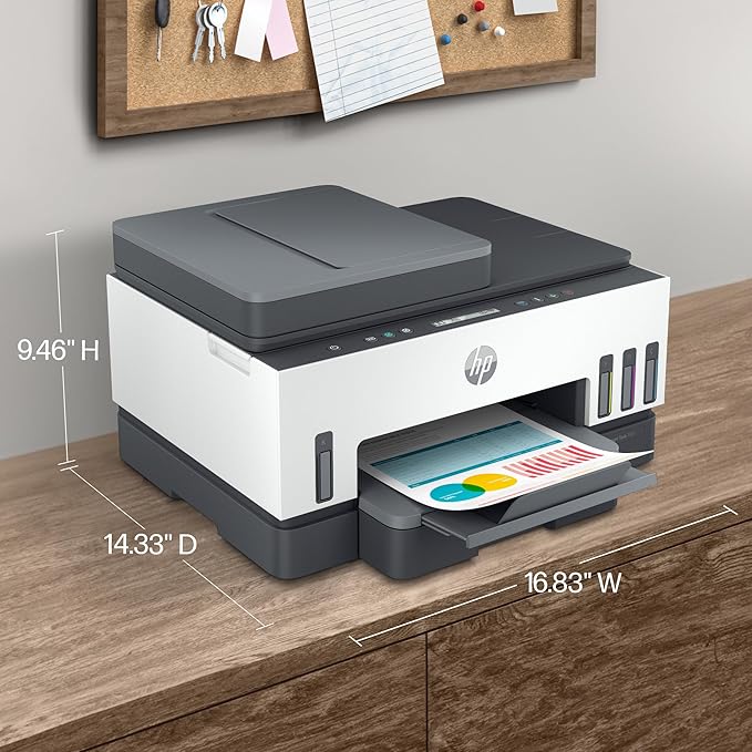 HP Smart Tank 7301 Wireless All-in-One Refillable Ink Tank Printer, Scanner, Copier with 2 years of ink included, Best for home office(28B70A)