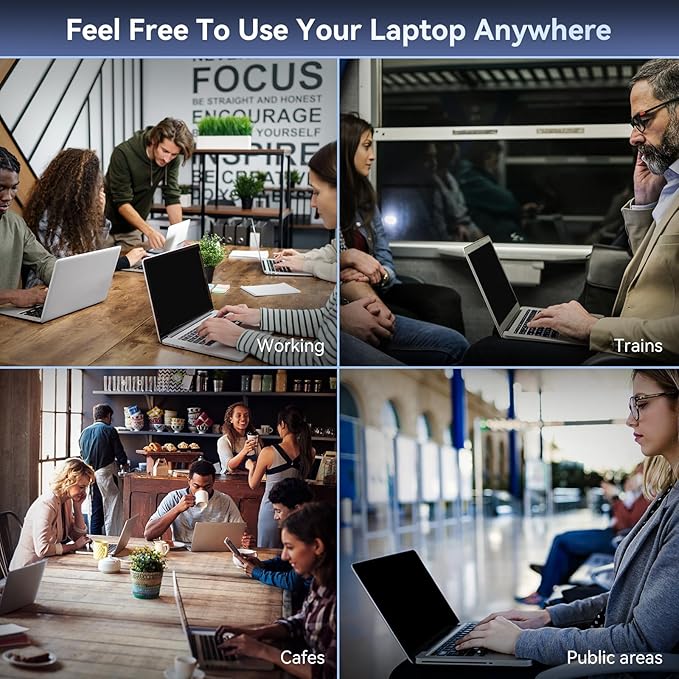 Laptop Privacy Screen 16 Inch Compatible With Lenovo Hp Dell Acer Asus Thinkpad Envy Xps, 16:9 Aspect Removable Anti Glare Blue Light Filter Protector, 16inch Computer Monitor Privacy Shield