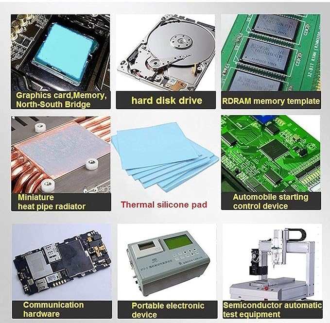 Thermal Pad, 200x200x1mm, Highly Efficient 6.0 W/mK, Insulated Heat Resistant Silicone Pad for IC, SSD, CPU, GPU, Heat Sink, LED Cooling