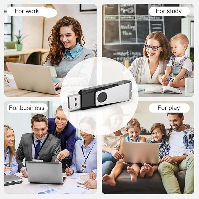 TOPESEL 50PCS 1GB USB 2.0 Flash Drives Bulk Pack Swivel Memory Stick Thumb Drives Pen Drive (1gig, 50 Pack, Black)