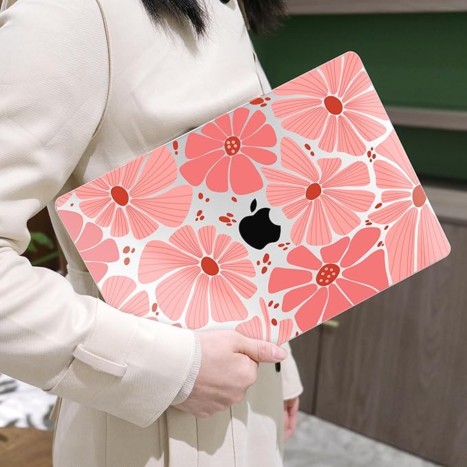 MEEgoodo Case for MacBook Pro 13 inch Case 2022 2021 2020 New A2338 M2/M1 A2251 A2289, Laptop Hard Shell with Keyboard & Camera Cover Compatible with 13 inch MacBook Pro, Groovy Daisy Flower