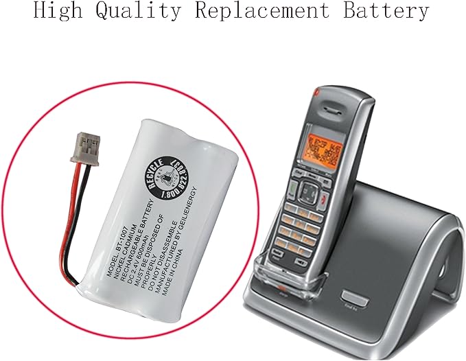 GEILIENERGY BT1007 BT1015 Phone Battery Compatible with BT-1007 BT-1015 BT-904 BBTY0460001 BBTY0510001 DCX150 DECT1500 D1484 HHR-P506 HHR-P506A Handset Cordless Telephone(8 Pack)
