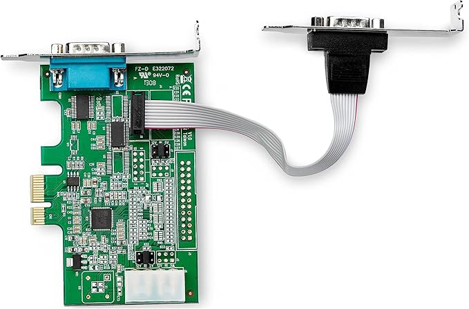 StarTech.com 2-port PCI Express RS232 Serial Adapter Card - PCIe RS232 Serial Host Controller Card - PCIe to Serial DB9 - 16950 UART - Low Profile Expansion Card - Windows & Linux , TAA (PEX2S953LP)
