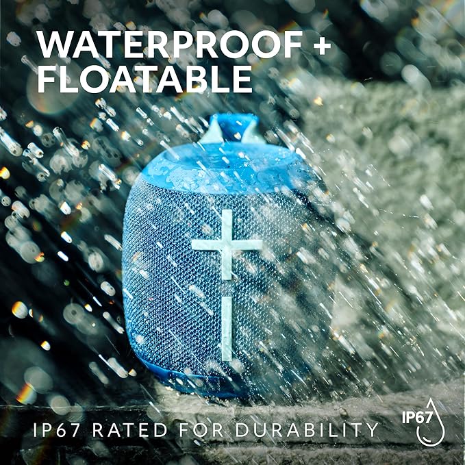 Ultimate Ears WONDERBOOM 4 Waterproof Bluetooth Outdoor Speakers with Big Bass & 360-Degree Sound, Dustproof Floating Wireless Speaker, 131ft Range - Black