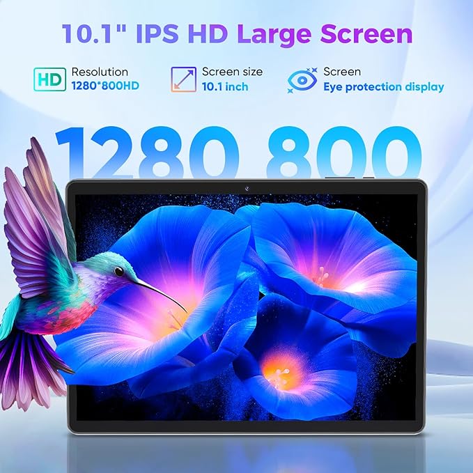 Android Tablet with Keyboard, 26GB RAM, 256GB ROM(1TB Expand), 10.1 inch Android 14 Tablet, 8000mAh Battery, BT 5.0, GMS Certified, 2.4G&5G WiFi, 2 in 1 Tablets with Mouse, Case, Stylus(Black)