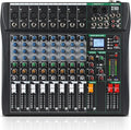 XTUGA 8 Channel Audio Mixer Sound Board Mixing Console, Audio Interface PC USB Bluetooth with 48V Phantom Digital Effect for DJ Live Recording Studio Karaoke(CT80)