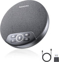 Bluetooth Conference Speakerphone with 4 Mics, AI Noise Reduction, 360° Voice Pickup, 2600mAh Battery, Bluetooth/USB-C/Dongle, Daisy Chain for Large Rooms, Compatible with Zoom/Teams/Skype