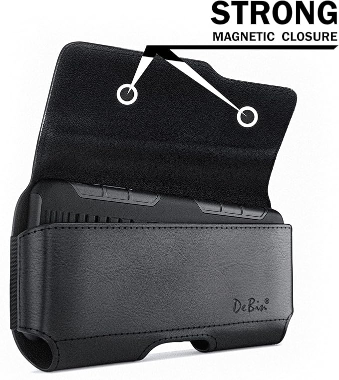 DeBin Case for Galaxy A15 A25 A35 A54 5G A53 A52 A51 A50 A20 Note 20 10+ Note 9 8 XCover Pro S24 FE S23 FE Cell Phone Belt Holder Holster Clip Pouch Cover (Fits Samsung Phone with Otterbox Case) Black