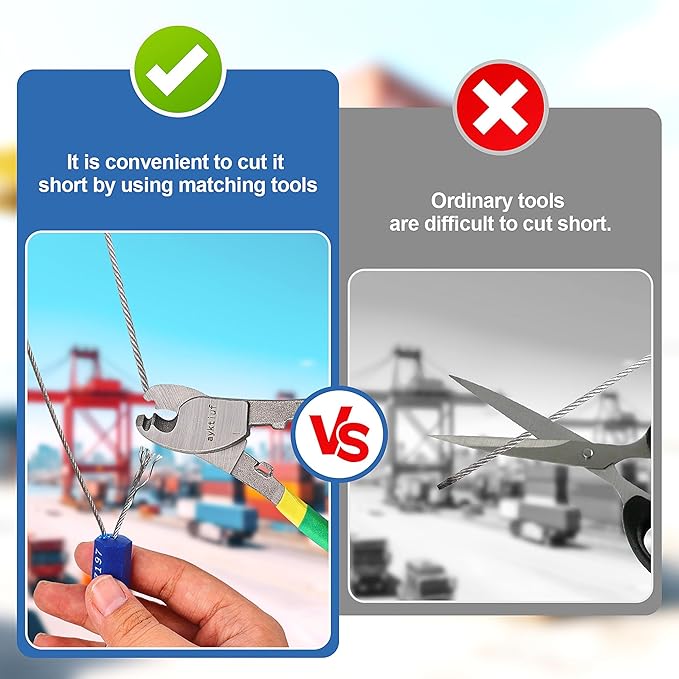 120 Pieces Security Cable Seals, Metal Number Security Tags for Truck, Trailers, Cargo, Containers, Vans, Oil Tank, Milk Vehicle (Blue, 120 Pack)