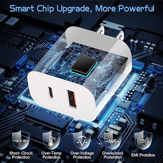 Dual Port A/C Charger for iPhone 16 15,Double A/C iPhone 16 15 Charger Fast Charging Block,2Pack Quick USB C Chargers Fasr Charging 6FT Type C Cable foriPhone 16/16 Pro Max/16e/15 Plus/15 Pro,iPad Pro