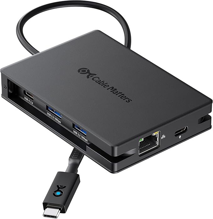Cable Matters 8-in-1 USB C Hub Multiport Adapter with Dual 4K@60Hz HDMI, 140W PD Charging, Gigabit Ethernet, 10Gbps Data Transfer: 2x USB-C & 1x USB-A 3.2 Ports (Support ONE External Display on MacOS)