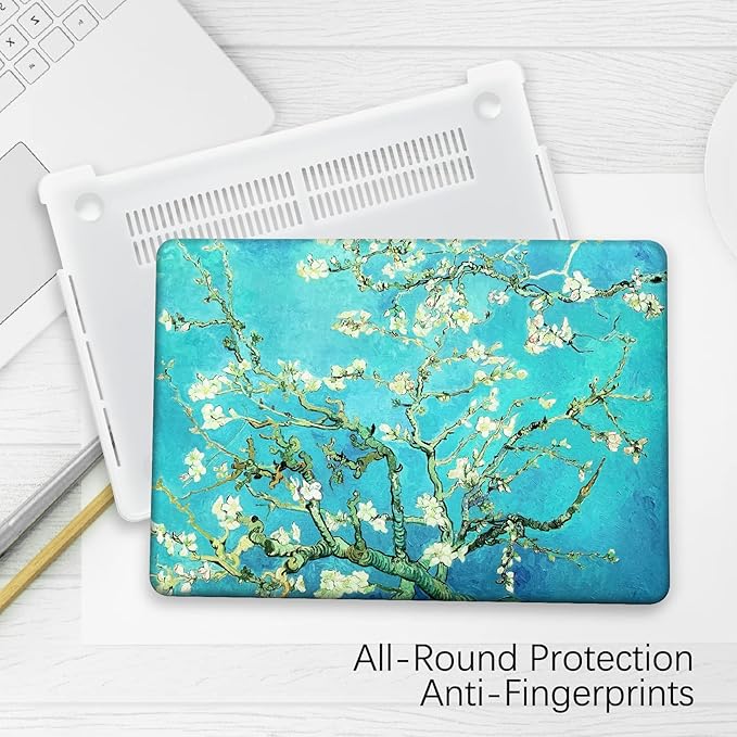 Compatible with MacBook Pro 13 inch Art Case Skin, 2022, 2021, 2020-2018 Release A1708 Flower Hard Shell with Keyboard Cover & Screen Protector (Almond Blossom by Vincent Van Gogh)