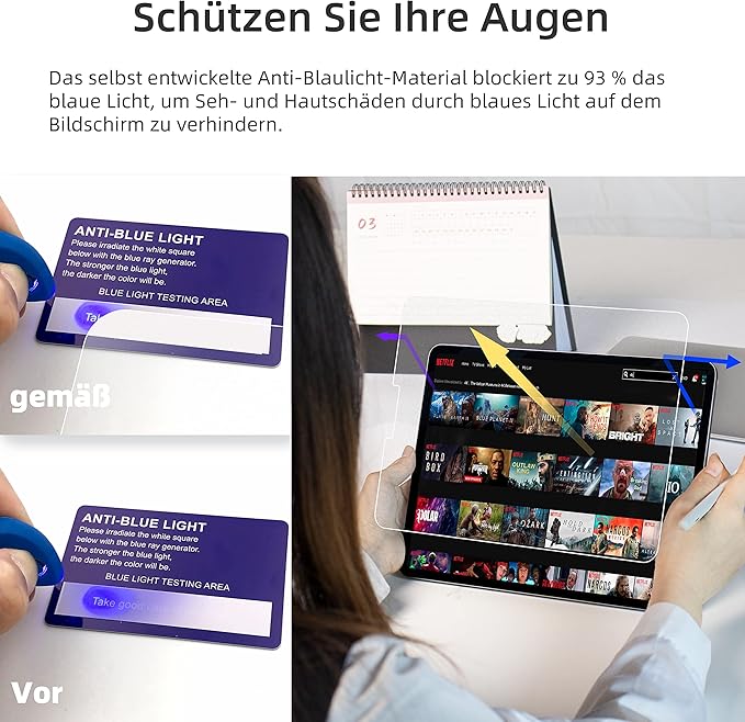 3 PACK Paper Screen Protector for iPad Pro 11 In (2022,2021,2020,2018)/iPad Air 5th (2022)/iPad Air 4th Gen (2020) 10.9, Matte Anti Glare Blue Light Filter PET Feel Shield, Bubble Free HD Texture Film