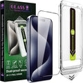 [2-Pack Ultra HD Clear Screen Protector for iPhone 15 Pro (6.1-Inch),9H Tempered Glass,Full Coverage,Anti-Fingerprint,Auto Dust Removal,Bubble-Free,Easy Installation