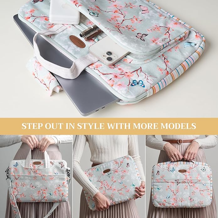 Maison d'Hermine Laptop bag with front pocket Stain and water repellent Cotton canvas