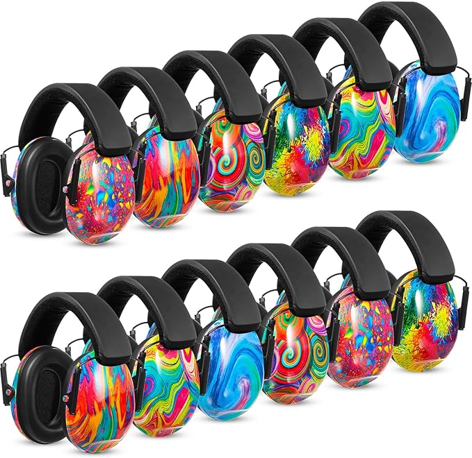 Amylove 12 Pcs Kids Ear Protection Noise Cancelling Headphones Ear Muffs Bulk 27db Adult Noise Reduction Hearing Earmuff(Universal Fit (kids & Adults),Classic Style,Fresh Color)