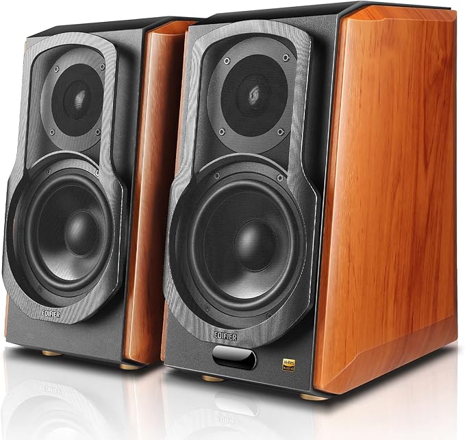 Edifier S1000W WiFi Audiophile Active Bookshelf 2.0 Speakers, 120W RMS Wireless HiFi Bluetooth Sound System Works with Alexa, Optical/RCA x 2 Coaxial, Supports AirPlay 2, Spotify Tidal Connect- Pair