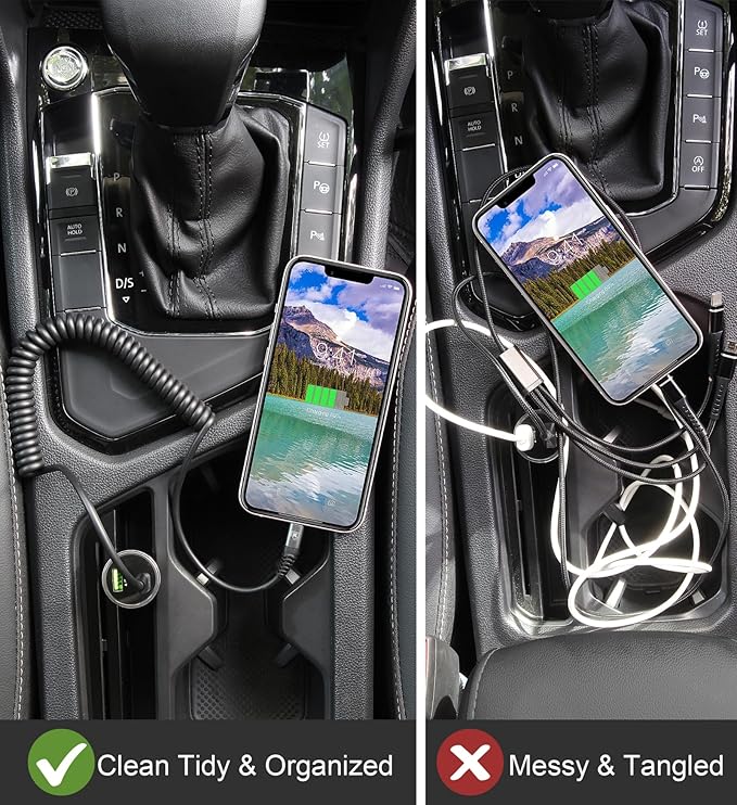 USB C to Lightning Cable [3FT+6FT], 2Pack Coiled iPhone Charger Cable Fast Charging for Car [Apple MFi Certified] Short USBC iPhone Cord Compatible with iPhone14/13/12/11 Pro Max/8/Plus/iPad/CarPlay