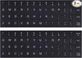 English Keyboard Stickers, 2 Pack Replacement Keyboard Letters Sticker with White Font on Black Background Universal for Computer Laptop Desktop, Matte Alphabet Stickers