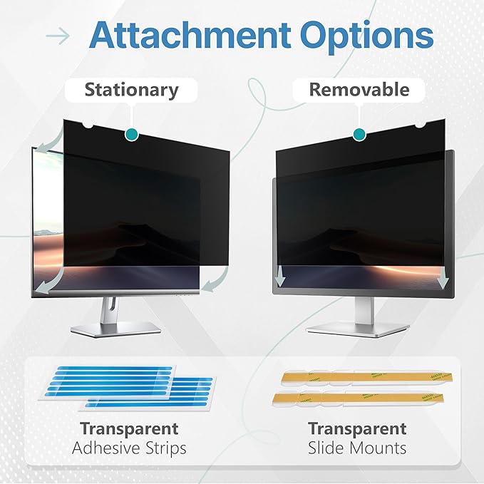 VINTEZ [2 Pack] 23.6 Inch 16:9 Privacy Screen for Computer Monitor and Laptop - Anti Glare Protector Film Blue Light Filter Eye Protection - Computer Screen Privacy Shield