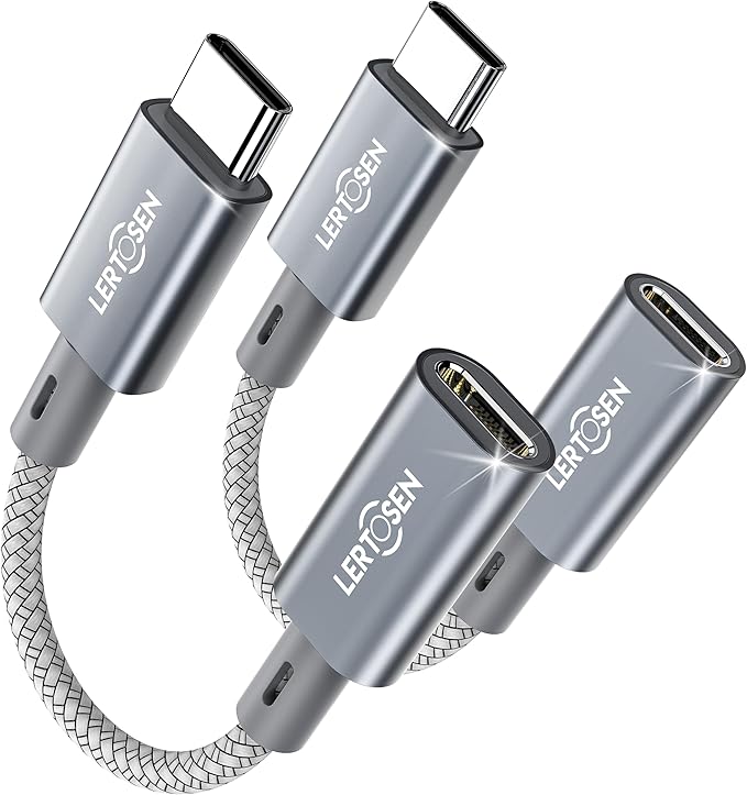 2 Pack Lightning to USB C Adapter,Lightning Female to USB C Male Cable Adapter Type C Charger Connector for iPhone 17 16 15 Pro Max Plus,Samsung S25/S24/S23,Fast Charging & Data Sync,Not for Audio/OTG