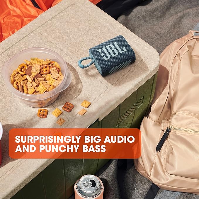 JBL Go 3 - Portable Mini Bluetooth Speaker, big audio and punchy bass, IP67 waterproof and dustproof, 5 hours of playtime, speaker for home, outdoor and travel (Red)