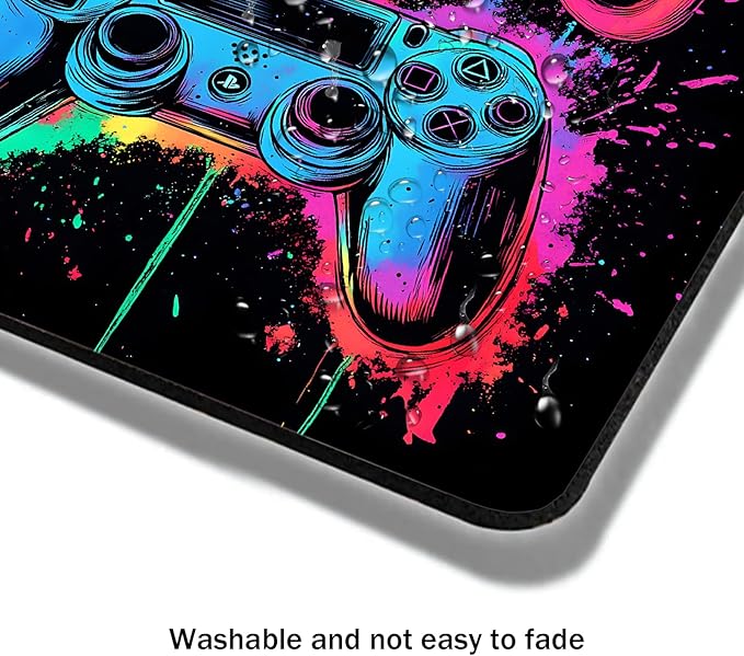 Mouse Pad, Cute Gaming Controller Mouse Pads for Desk, 9.5" x 7.9" Non-Slip Rubber Base Computer Mousepad with Women, Portable Square Design for Wireless Mouse and Pad Laptop Office & Travel