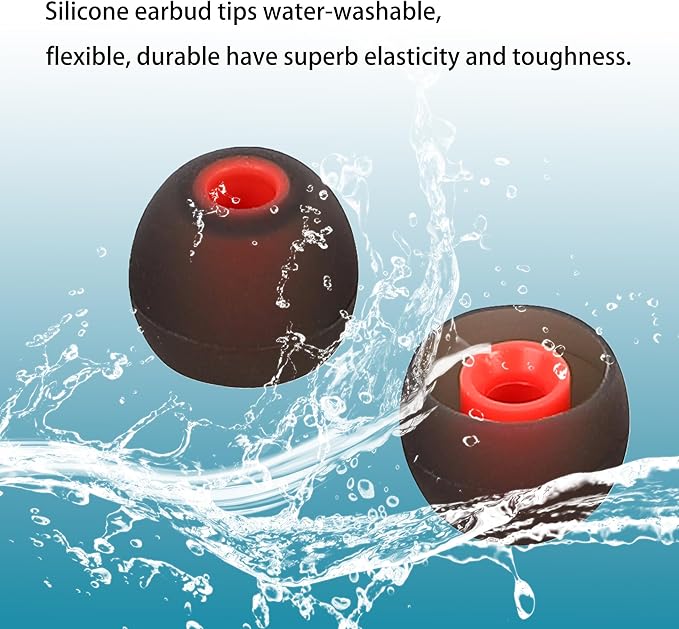 Silicone Earbud Tips Replacement Ear Tips Earbud Covers Fit Most in-Ear Earbuds(Inner Hole 3.8mm -5.1mm) Headphone Earbud Rubber Tips9 Pairs S M L