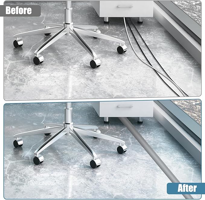 Floor Cord Covers for Wires 6FT Cable Hider Wire Cover Self Adhesive Cord Hider Floor for Offices, Homes, Workshops, Warehouses Cable Cavity 0.39" W x 0.27" H