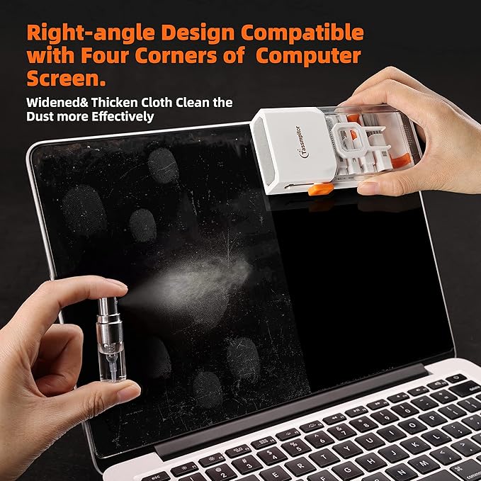 Keyboard Cleaner Laptop Cleaning Kit, All-in-One Keyboard Cleaning Kit, Laptop Cleaner Tool for MacBook iPad iPhone Computer, Portable Electronics Brush Tool for Tablet PC Camera Lens Earbuds Monitor